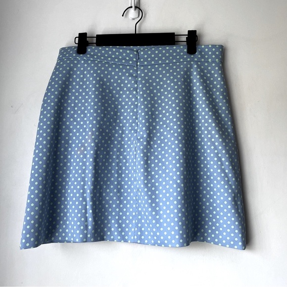 Zara Light Blue with Mint Green Polka Dots Mini Skirt L NWT - Picture 4 of 4